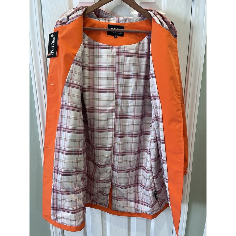 NWT WJacket Pumpkin Orange Icon Windbreaker Rain Jacket Womens Size S Hooded NEW - Picture 4 of 9